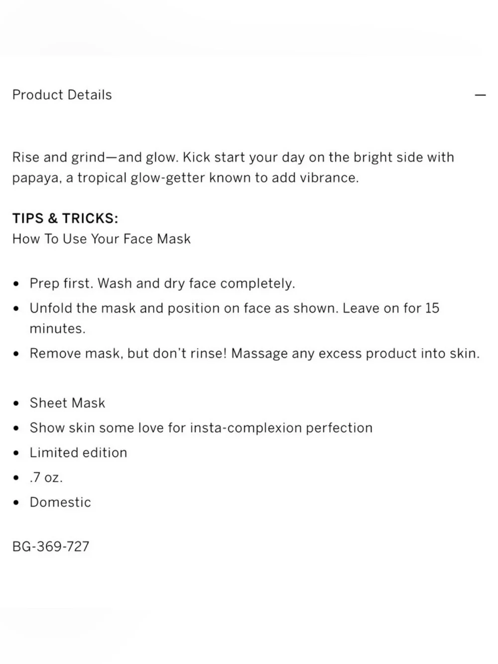 Victoria's Secret PINK Let's Glow Sheet Face Mask ~ 0.7 oz.